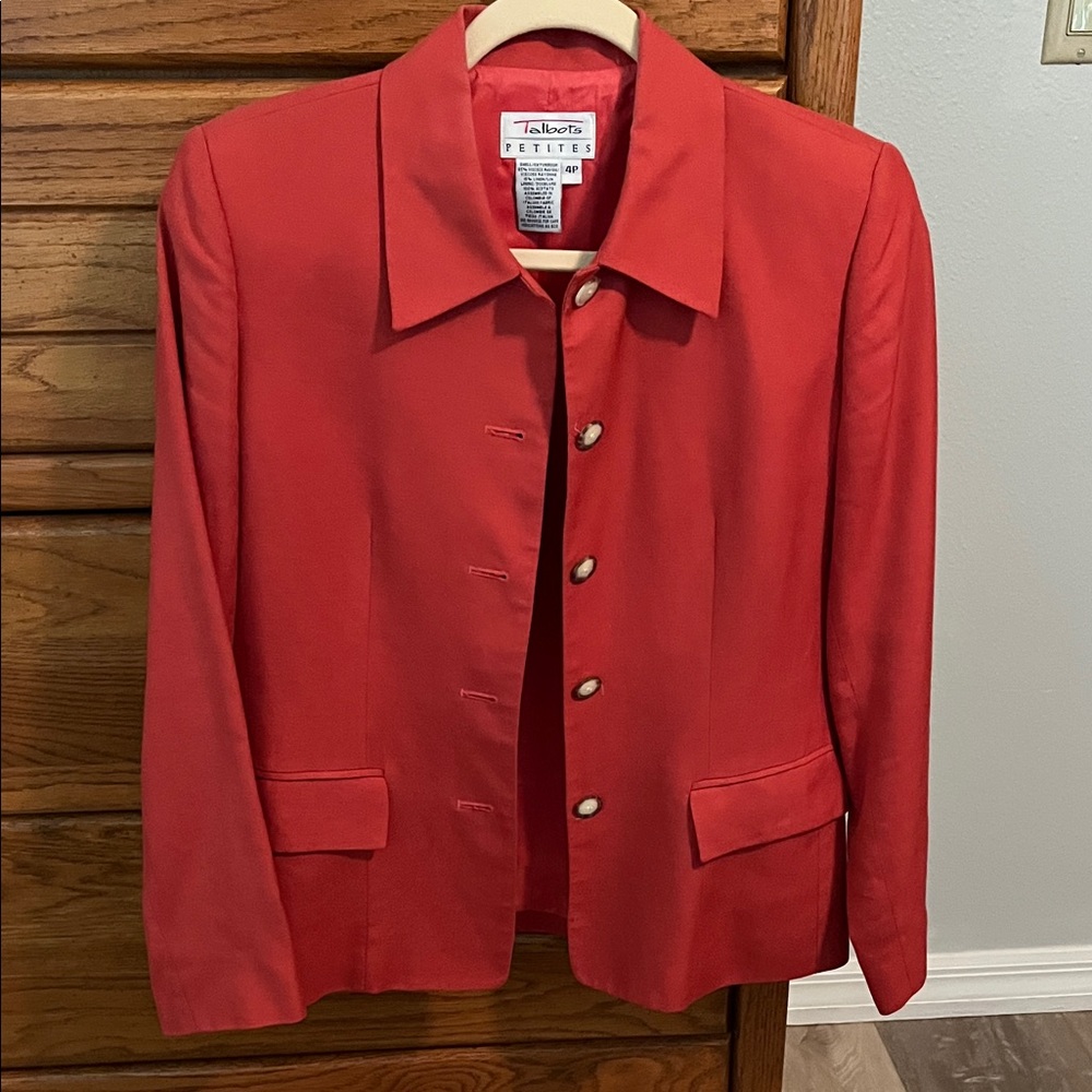 Talbots Women's Vibrant  dark Salmon Blazer